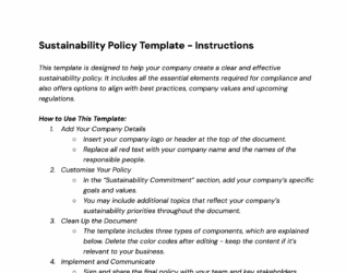 Sustainability Policy Template